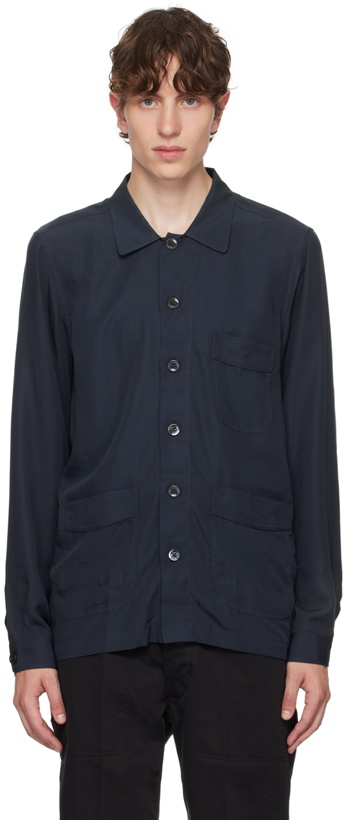 Photo: TOM FORD Navy Button Up Shirt