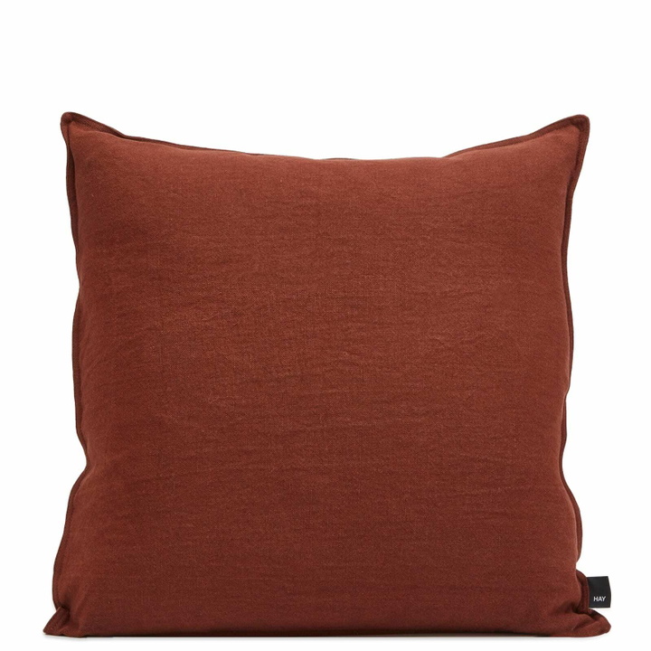 Photo: HAY Linen Cushion - 50x50cm in Iron Red 