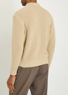 Lardini Ribbed Knit Cotton Polo Shirt Beige