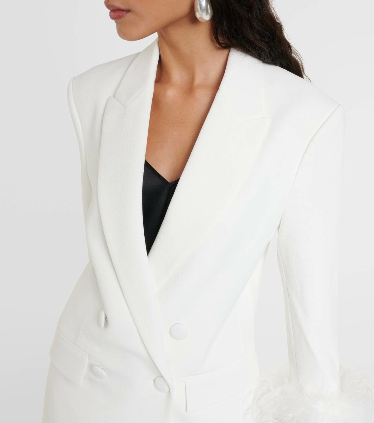 Rebecca Vallance Bridal Evelyn feather-trimmed blazer