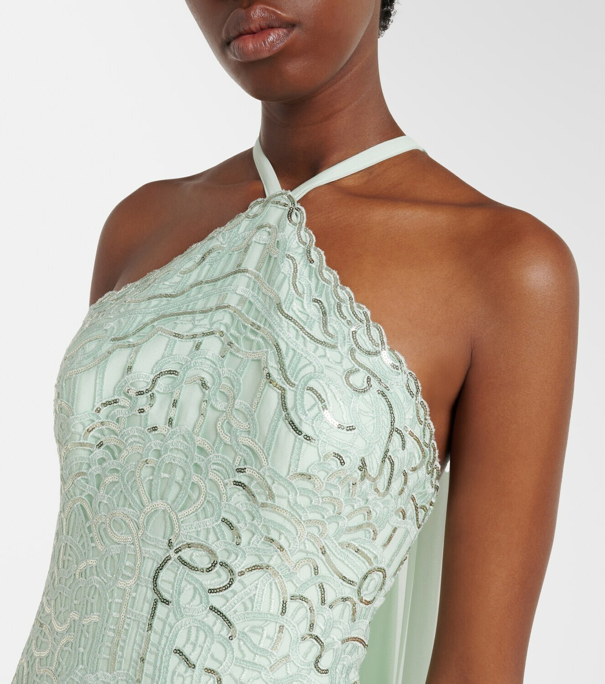 Elie Saab Sequined silk-blend gown
