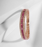 Shay Jewelry Diamond Pave Scales Stretch 18kt rose gold bracelet with ruby and diamond
