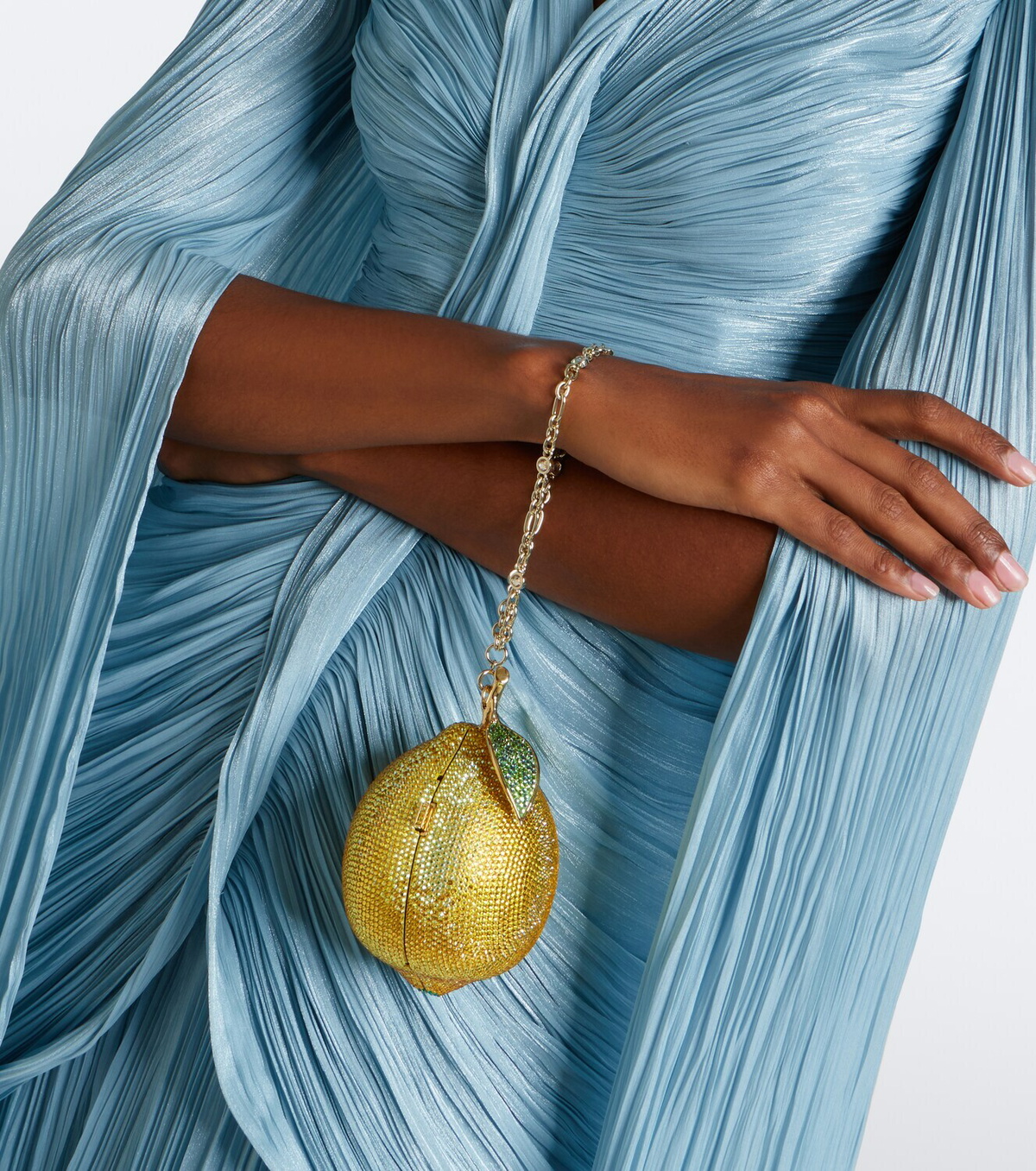 Judith Leiber Couture Citron Lemon embellished clutch