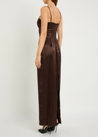Reformation Frankie Silk Maxi Dress Brown