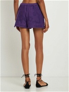 VALENTINO - Cotton Guipure Lace Mini Shorts
