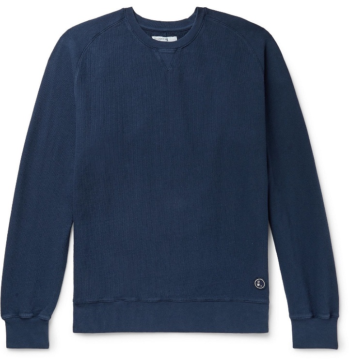 Photo: Universal Works - Loopback Cotton-Blend Jersey Sweatshirt - Blue