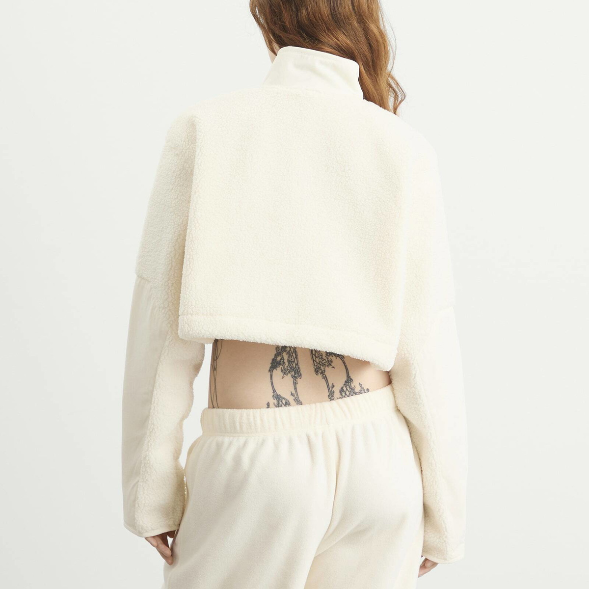 SKIMS Women's Teddy Funnel Neck Cropped Jacket in Ecru