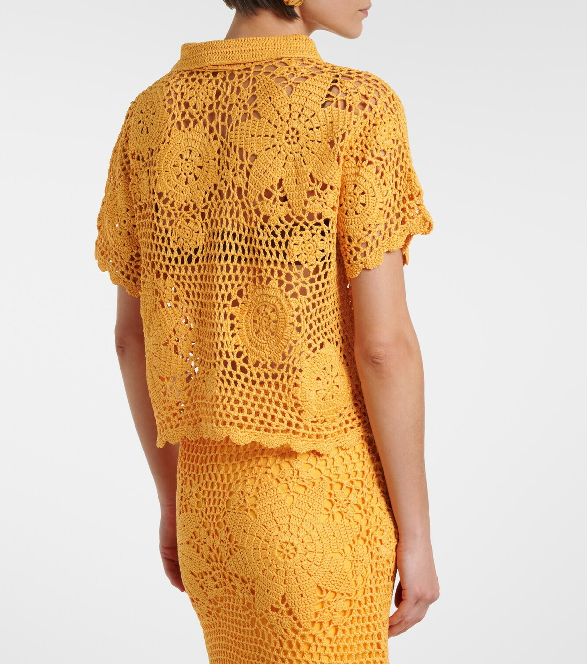 Simkhai Macks floral crochet cotton shirt