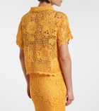 Simkhai Macks floral crochet cotton shirt