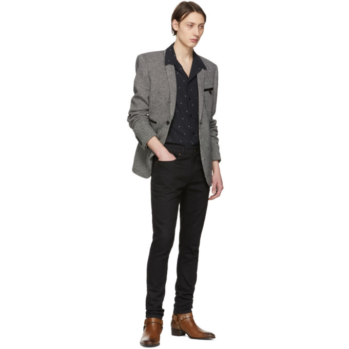 Saint laurent hotsell herringbone blazer