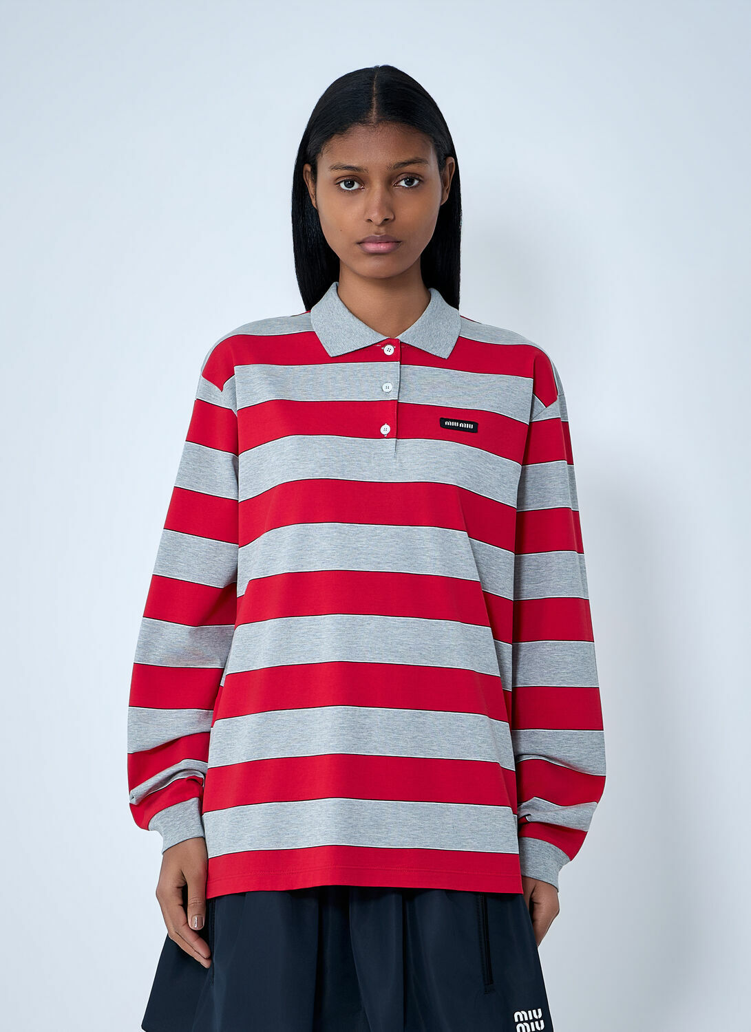 Miu Miu Striped Jersey Top