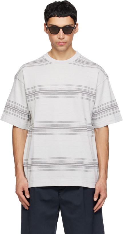 Photo: nanamica Gray Stripe T-shirt