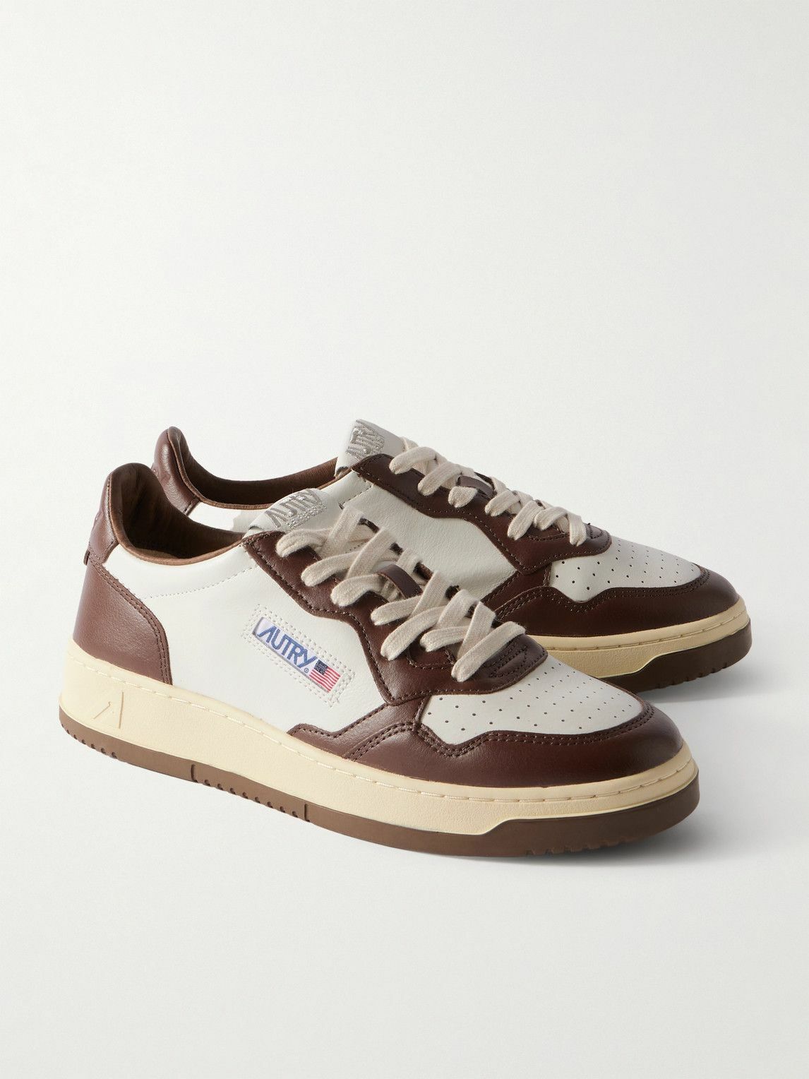 Autry - Medalist Two-Tone Leather Sneakers - Brown Autry
