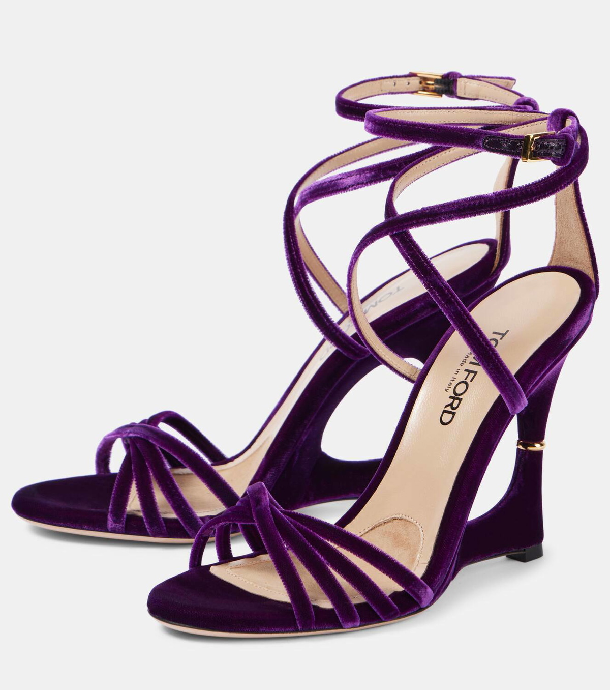 Tom Ford Paradis velvet wedge sandals