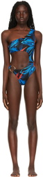 Louisa Ballou Blue Half Moon One-Piece Swimsuit