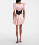 Rodarte Lace-trimmed silk charmeuse minidress