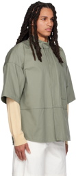 Jil Sander Green Paneled Shirt