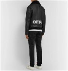 Off-White - Printed Shearling Jacket - Black