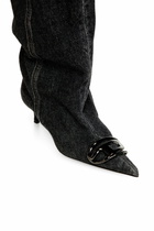 Diesel D-Venus-Slouchy knee-high boot in denim - Boots Womens in Black