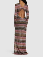 MISSONI Chevron Lurex Maxi Dress with cutout