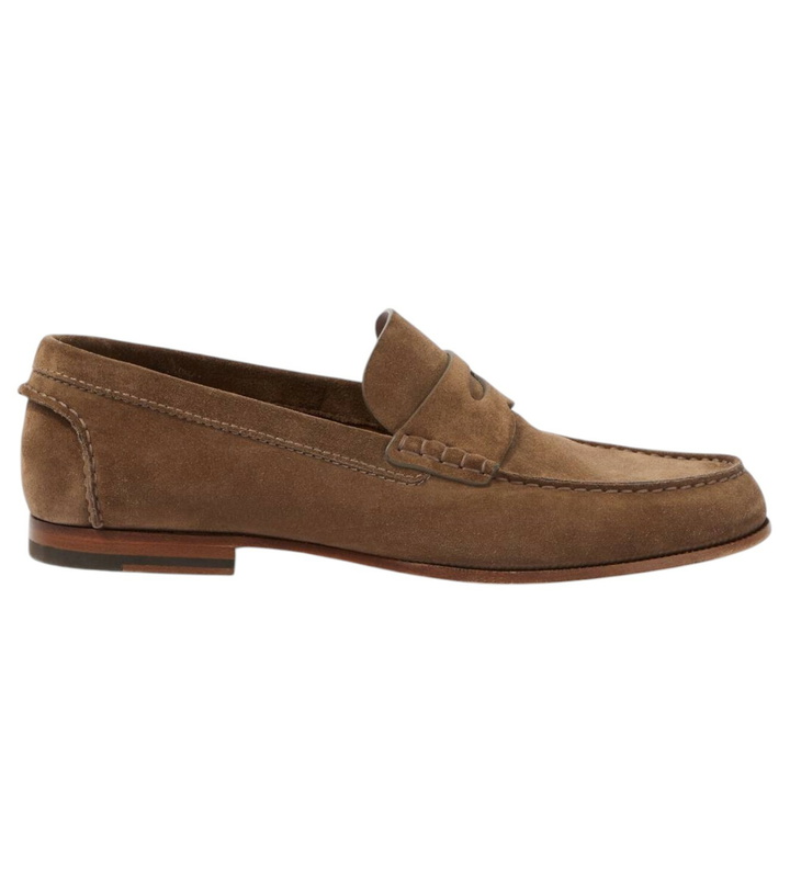 Photo: Dunhill Heddon Flex suede penny loafers