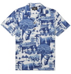 RRL - Camp-Collar Printed Cotton-Jersey Shirt - Blue