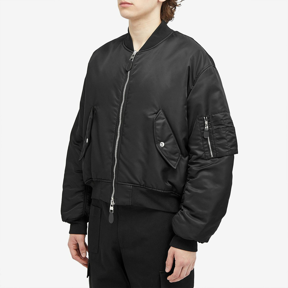 Alexander McQueen Men's MA-1 Bomber Jacket in Black