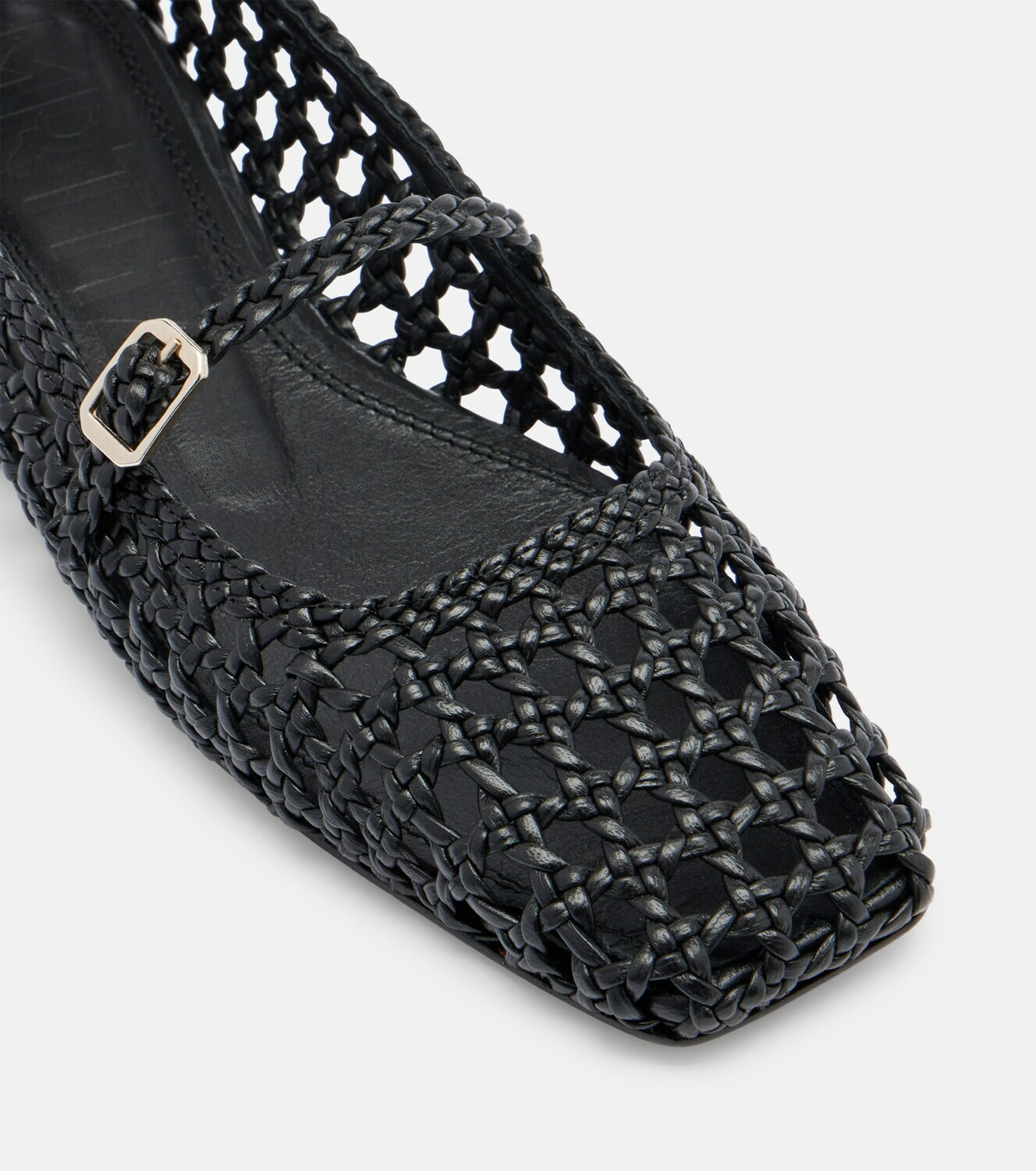 Souliers Martinez Paris woven leather Mary Jane flats