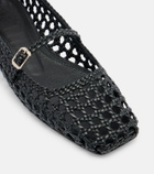 Souliers Martinez Paris woven leather Mary Jane flats