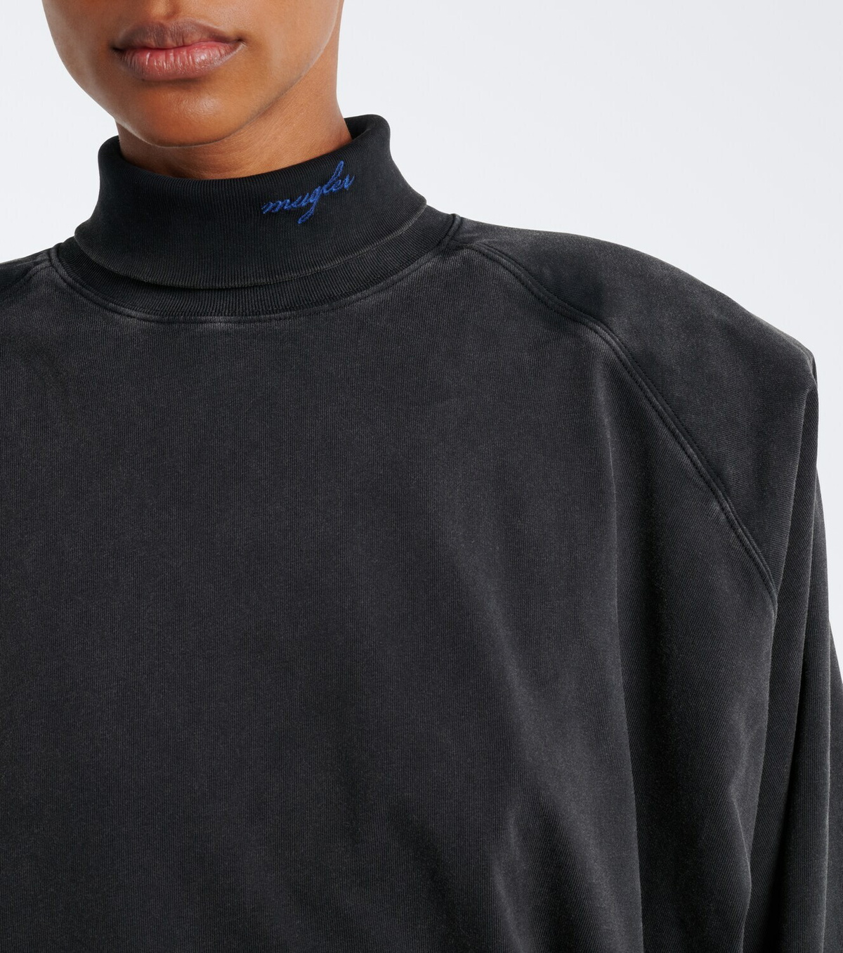 Mugler Cotton jersey sweatshirt dress