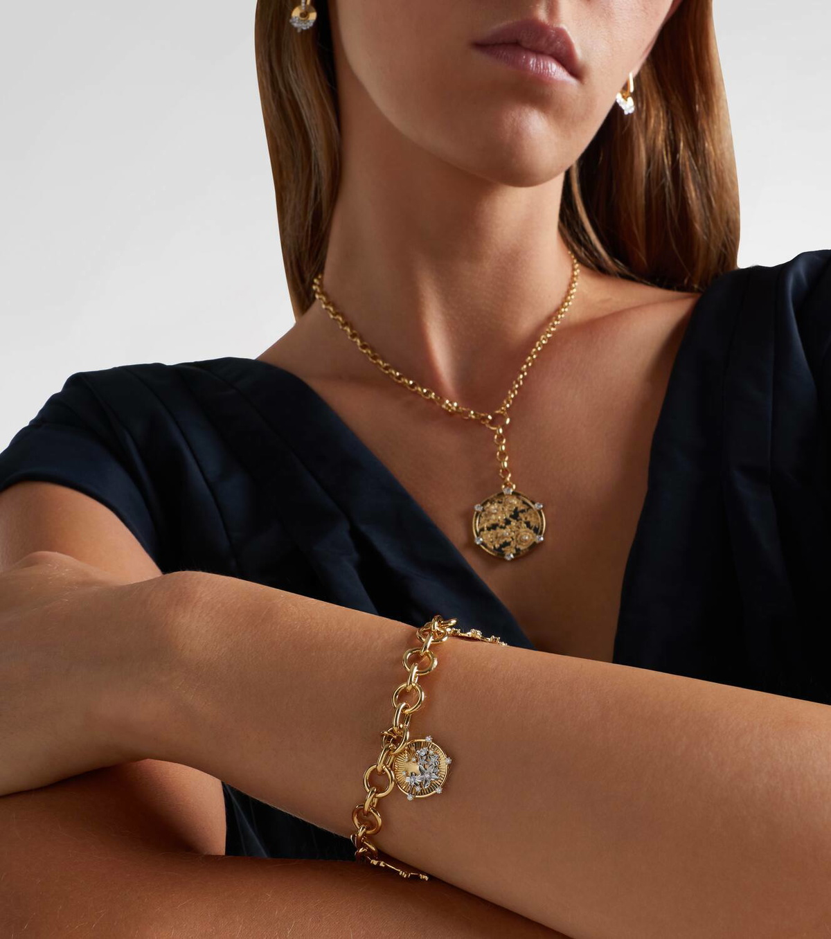 FoundRae Resilience and Blossom 18kt gold bracelet with diamonds
