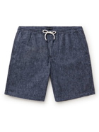 Club Monaco - Linen and Cotton-Blend Drawstring Shorts - Blue