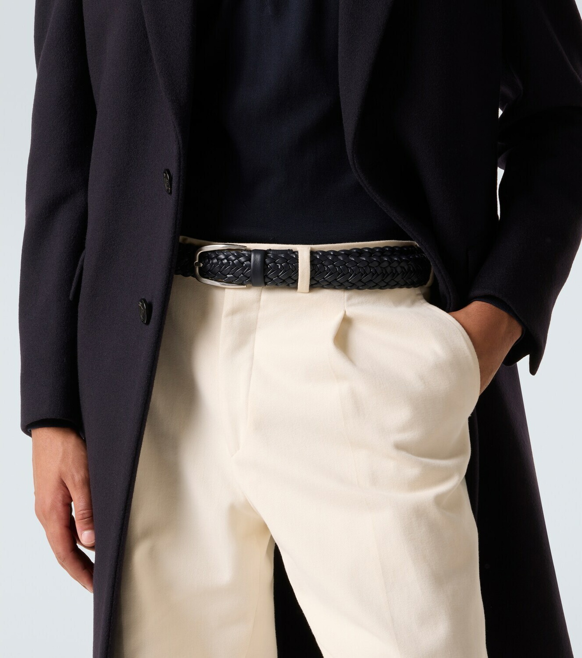 Zegna Braided leather belt