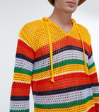 Marni x No Vacancy Inn striped crochet cotton hoodie