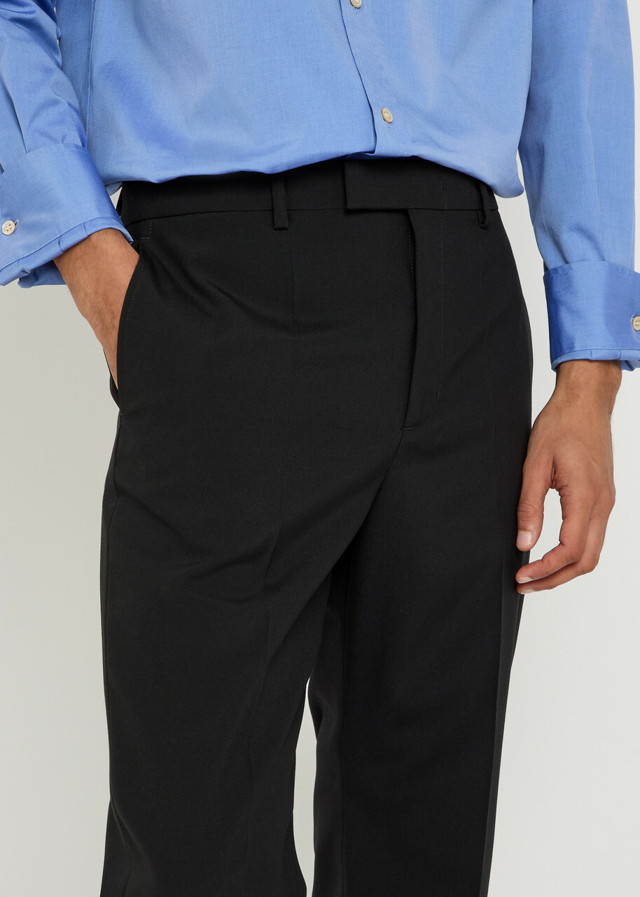 Valentino Garavani Straight-leg Wool Trousers Black