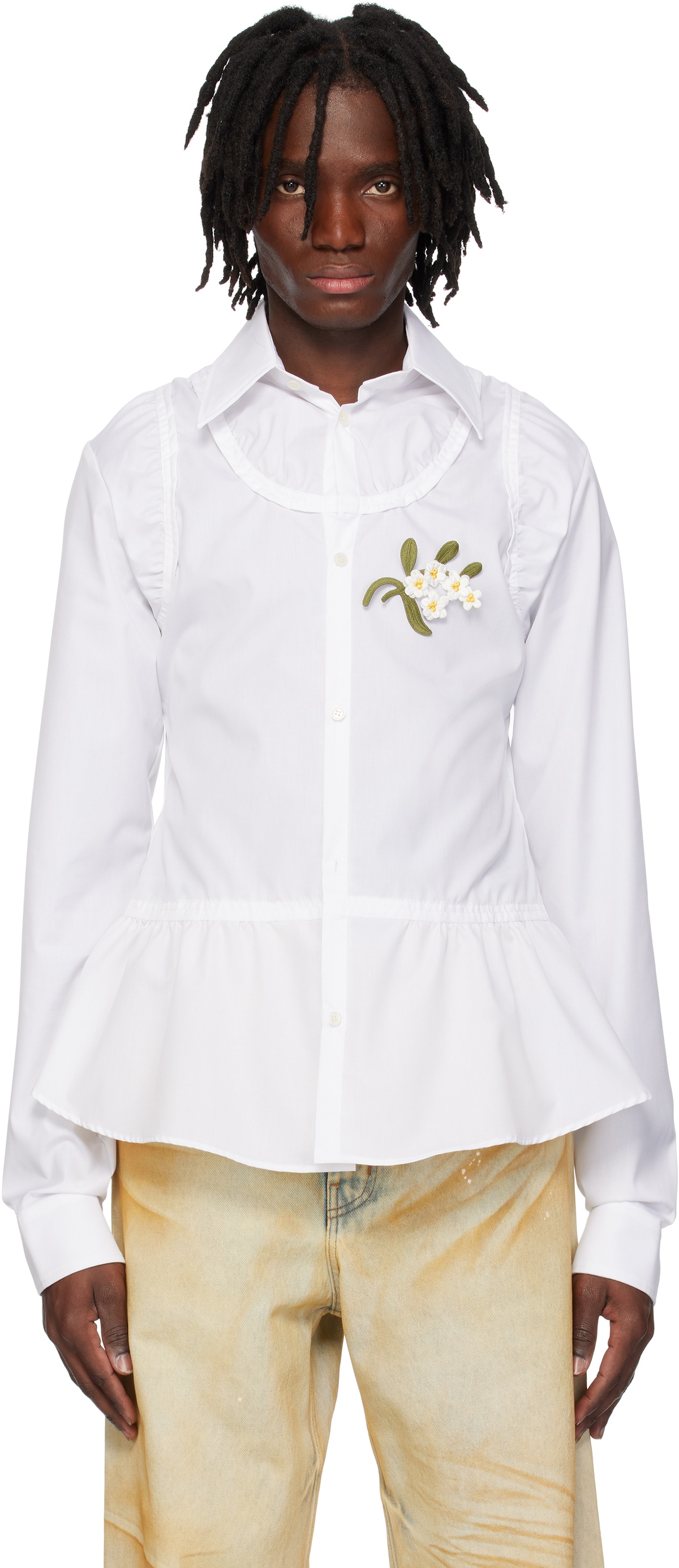 EGONlab White Poplin Top Shirt