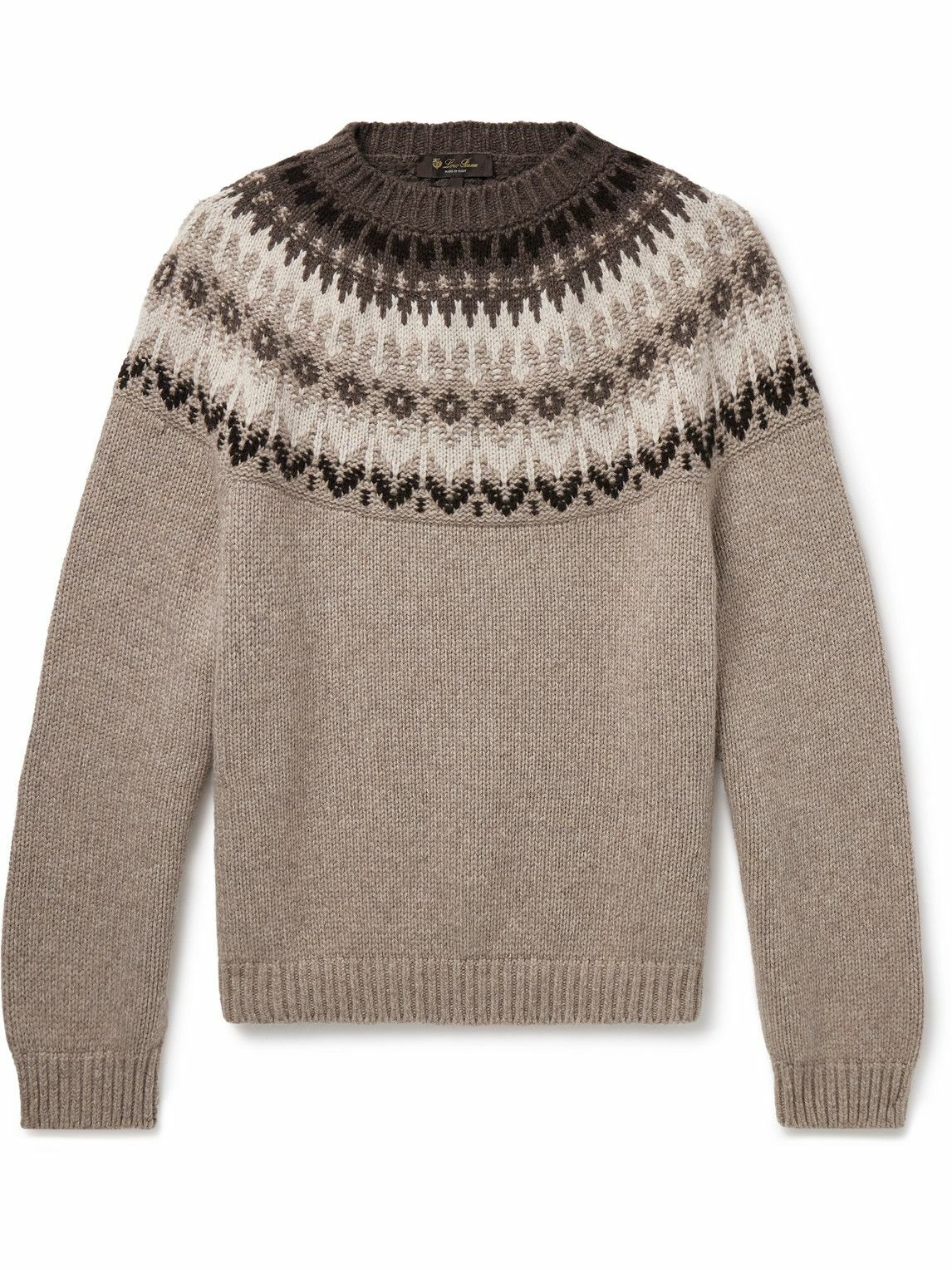 Loro Piana - Alpe Pile Fair Isle Cashmere Sweater - Brown Loro Piana