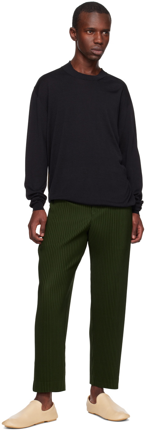 UMA WANG Black & Khaki Duotone Sweater