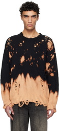 R13 Black Bleached Oversized Sweater