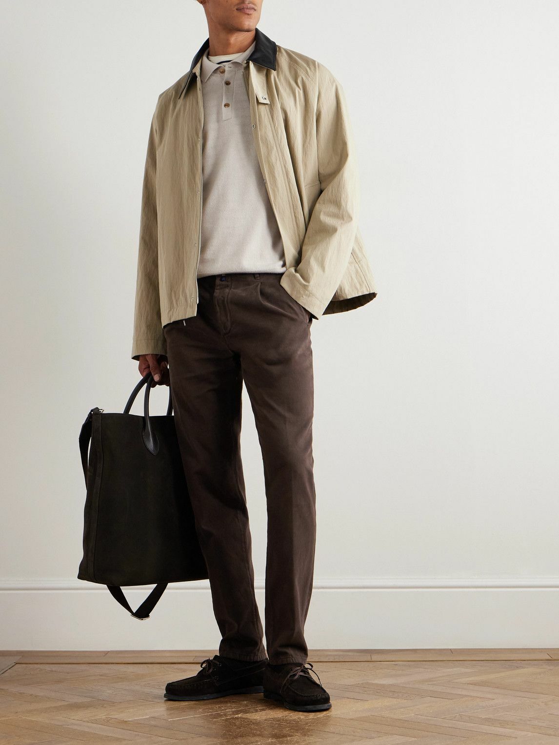 Incotex - Incotex Blue Division Straight-Leg Pleated Cotton and Cashmere-Blend Twill Trousers - Brown