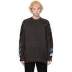 Off-White Grey Brushed Diag Sweater