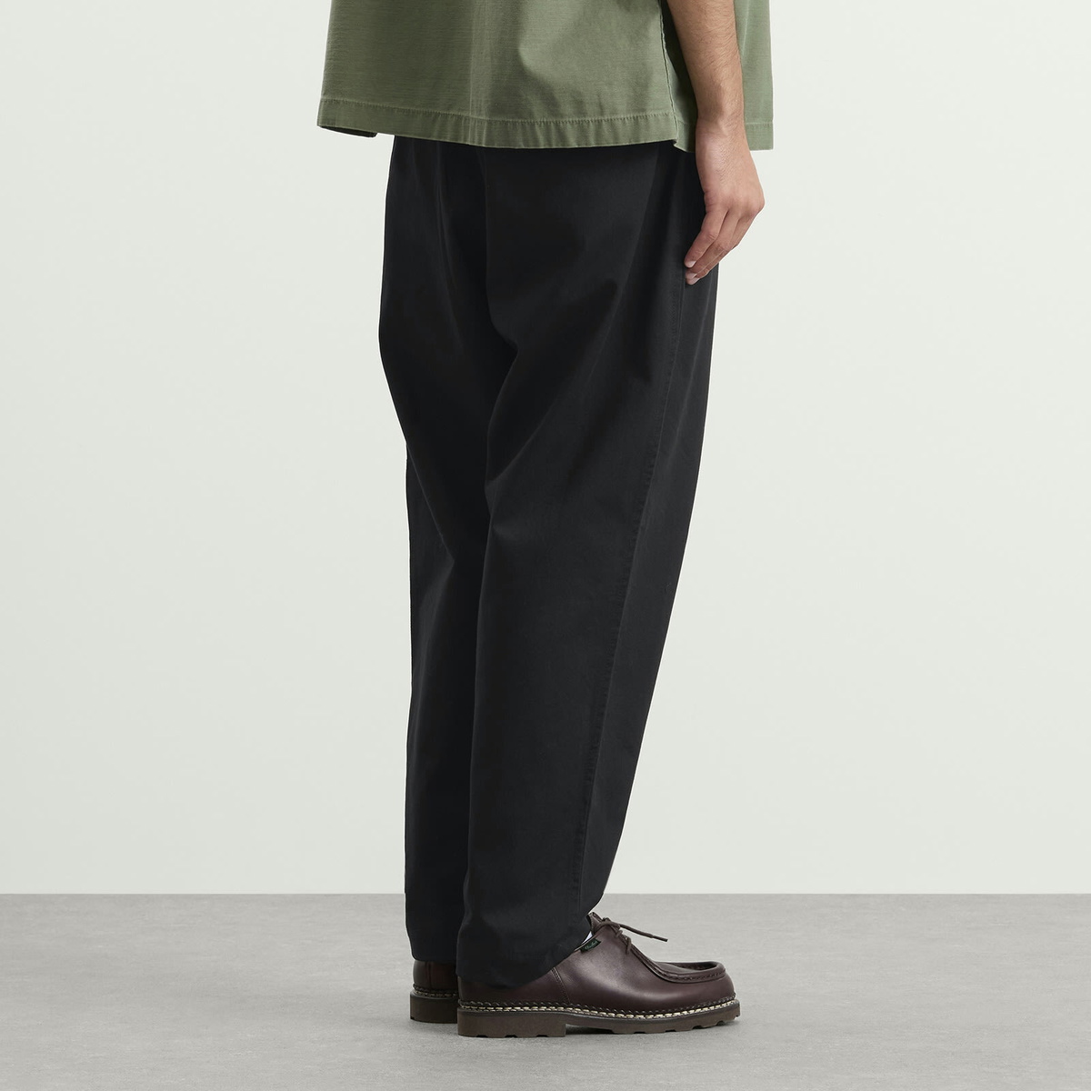 Universal Works Men's Twill Pleated Track Pant in Black