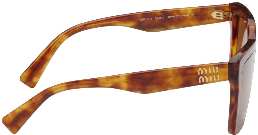 Miu Miu Eyewear Tortoiseshell Oversized Square Sunglasses Miu Miu