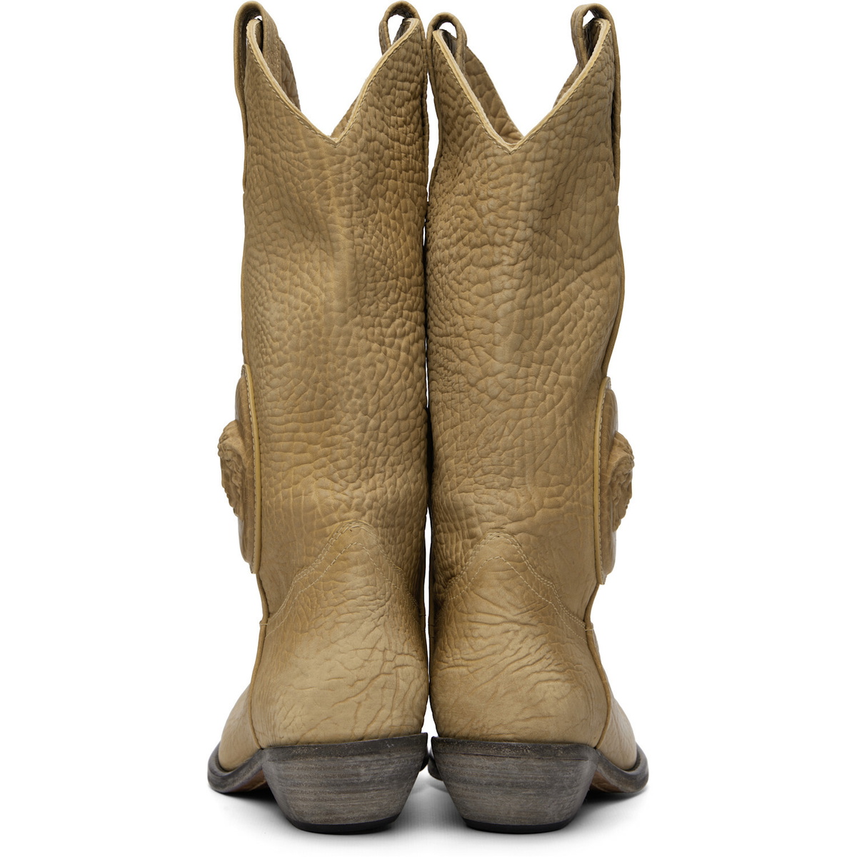Versace Beige Houston Leather Texan Boots