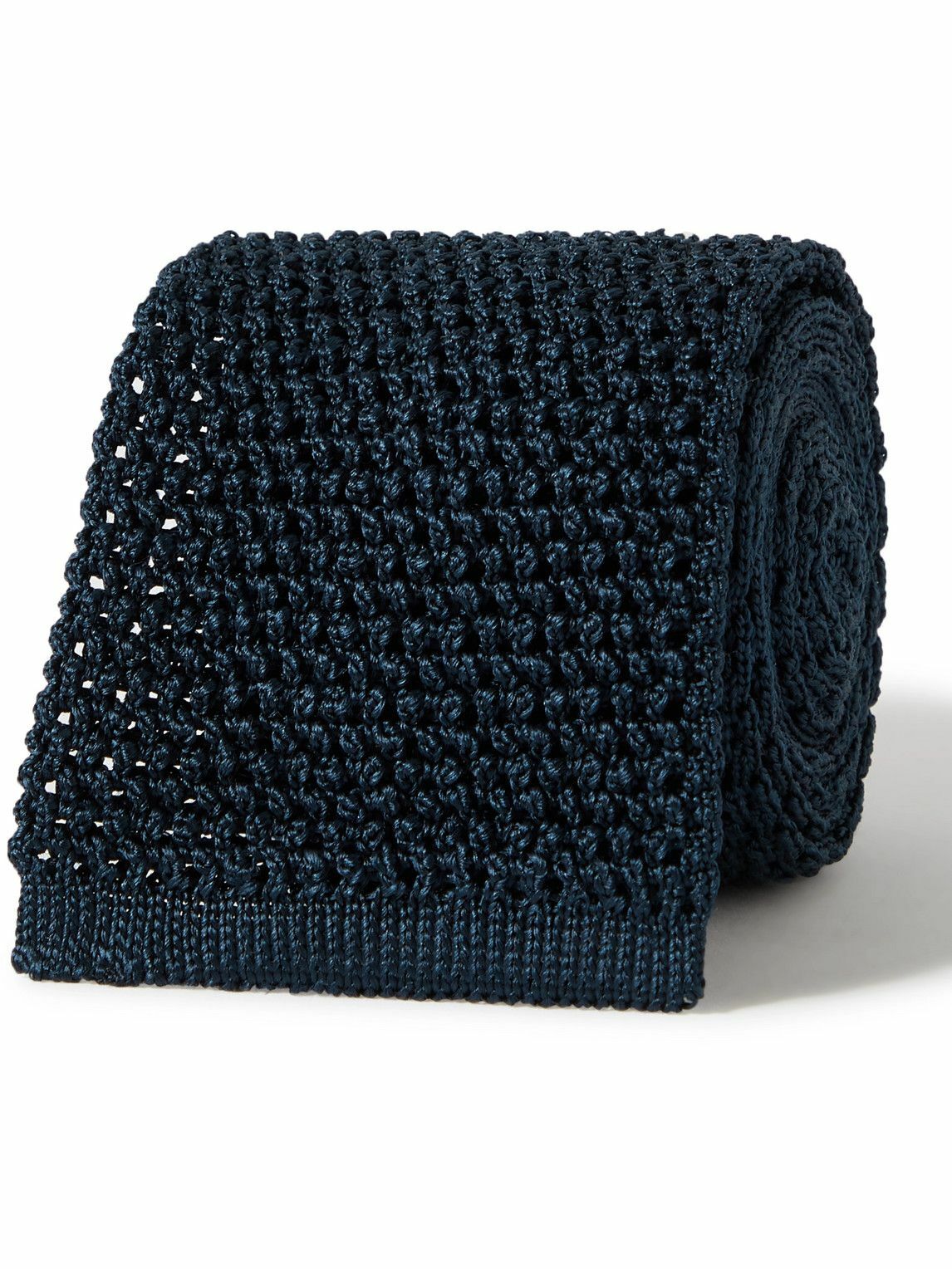 Cravate Tom Ford En Soie Tricotée - Noir - Largeur 7,5 Cm - Modèle 2017 - Occasion Comme Neuf
