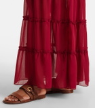 Bananhot Elma tiered semi-sheer maxi skirt