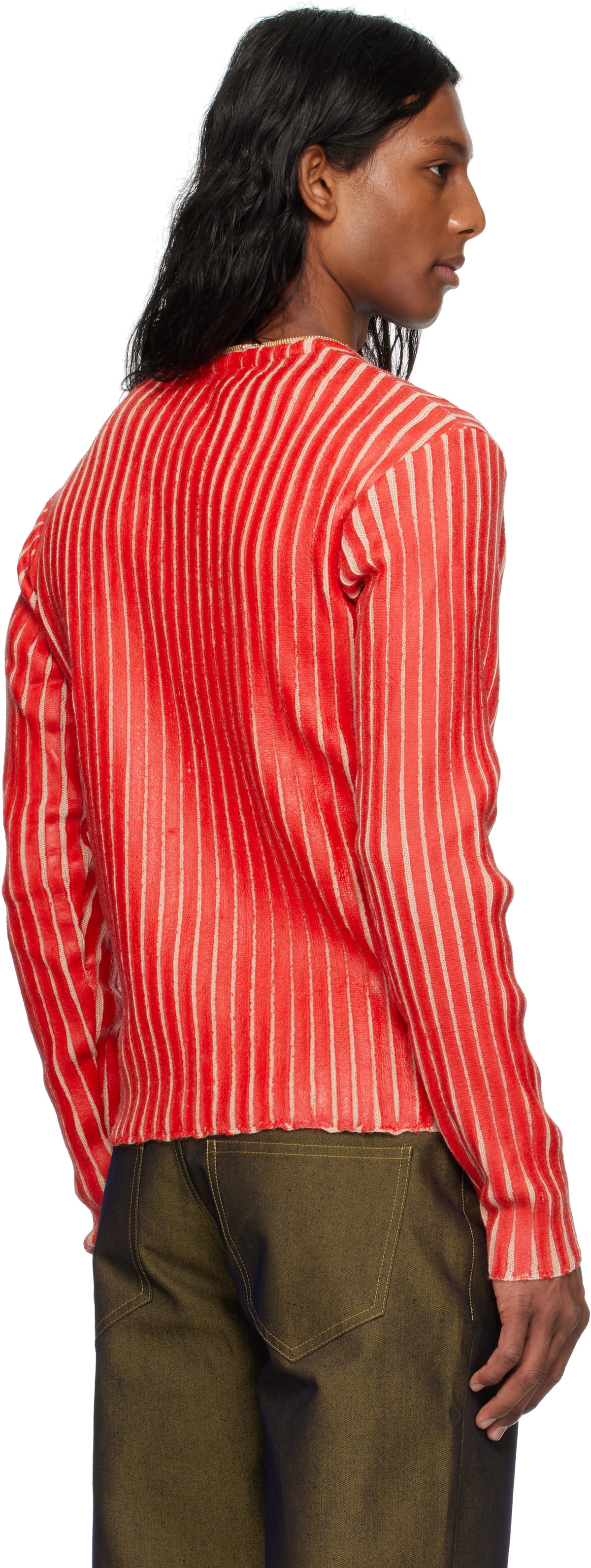 Stanley Raffington Red & Pink Plated Knit Jacket