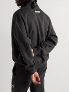 FEAR OF GOD ESSENTIALS - Logo-Flocked Cotton-Blend Jersey Mock-Neck Sweatshirt - Gray