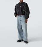 Balenciaga Round leather biker jacket