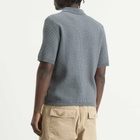Norse Projects Men's Anholt Cotton Crepe Polo in Greyish Blue